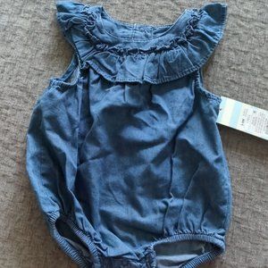 Cat & Jack Baby Girl Jean Romper 3-6 Months NWT